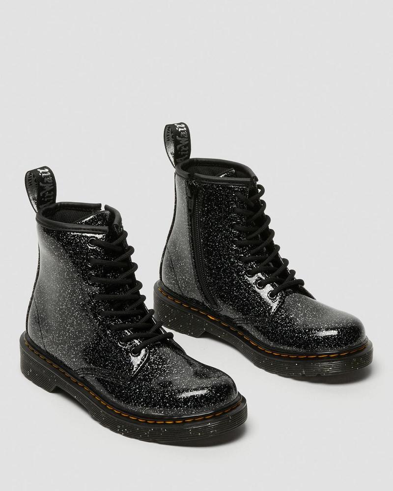 Dr Martens Junior 1460 Glitter Snørestøvler Børn Sort | DK 676DFM